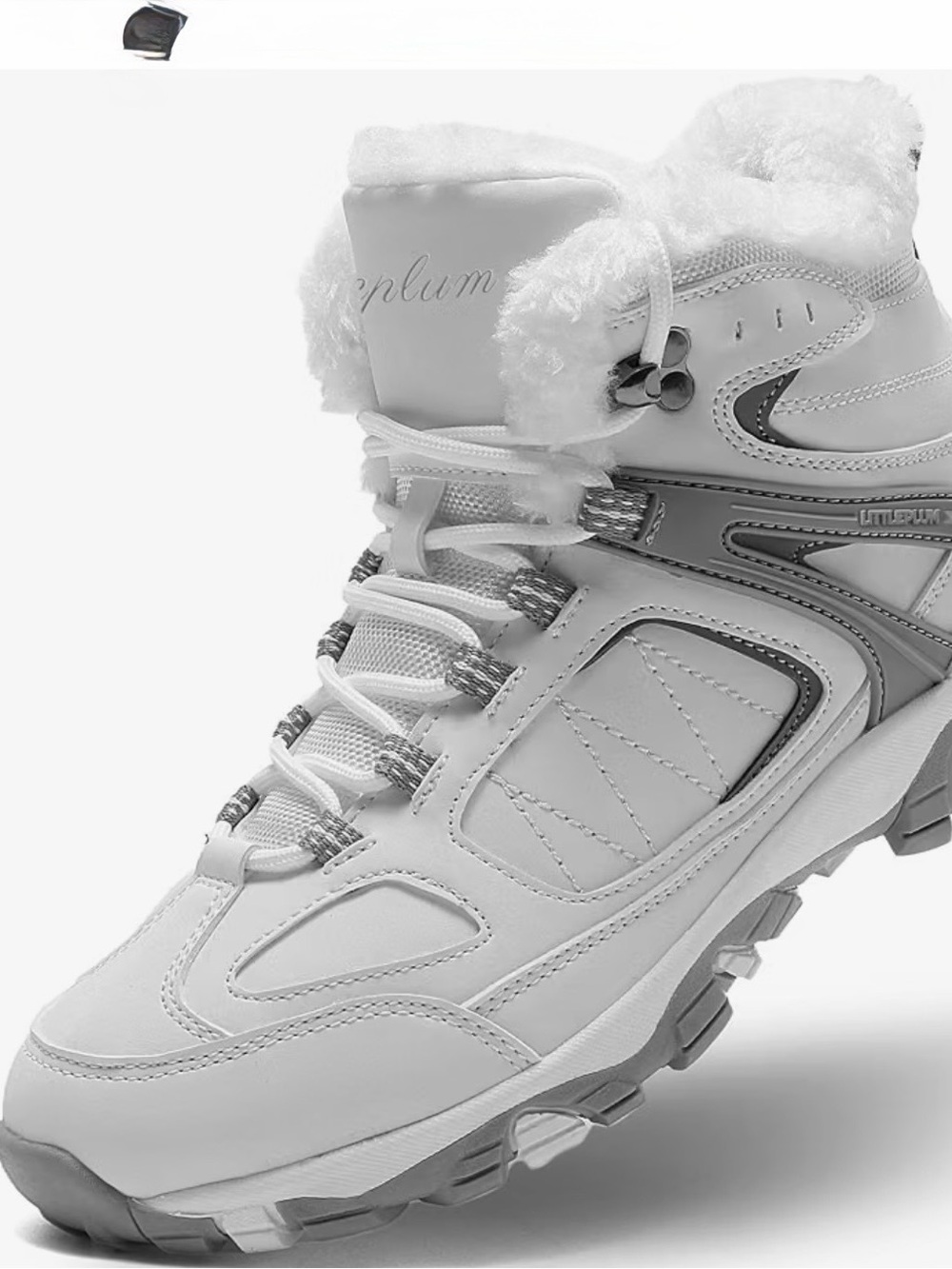 Women's White Winter Snow Boots with Faux Fur